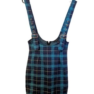 Women's Forever 21 Adjustable Jumper Plaid Teal Small
